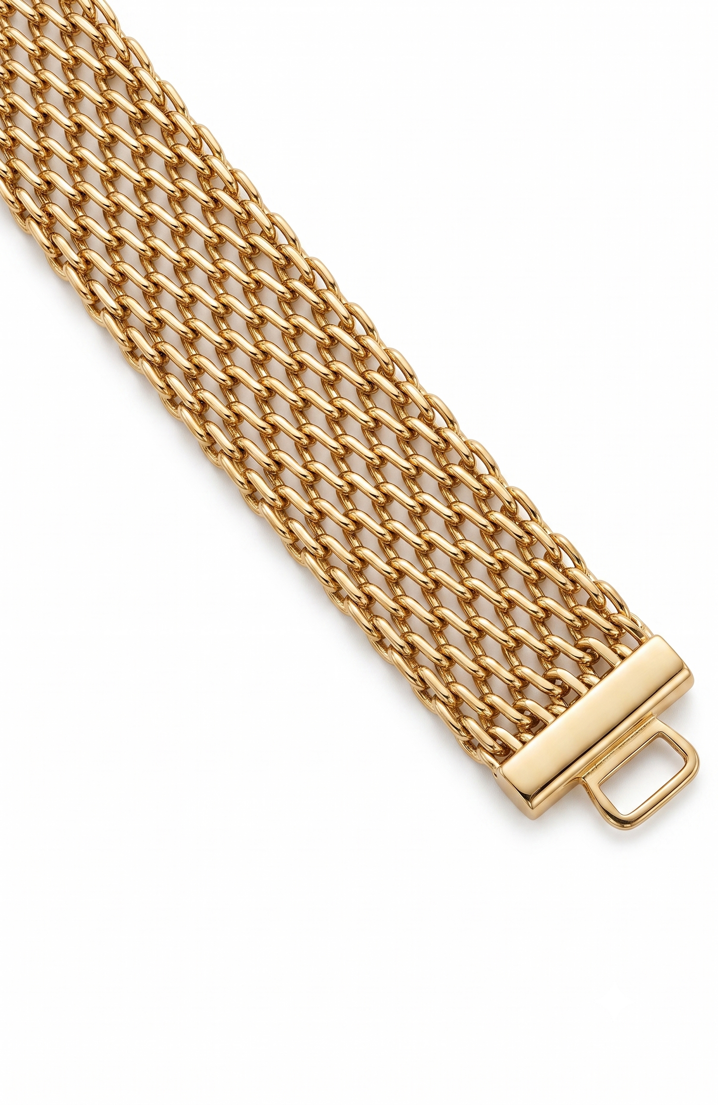 Vintage 1980s signed NAPIER mesh, gold tone bracelet