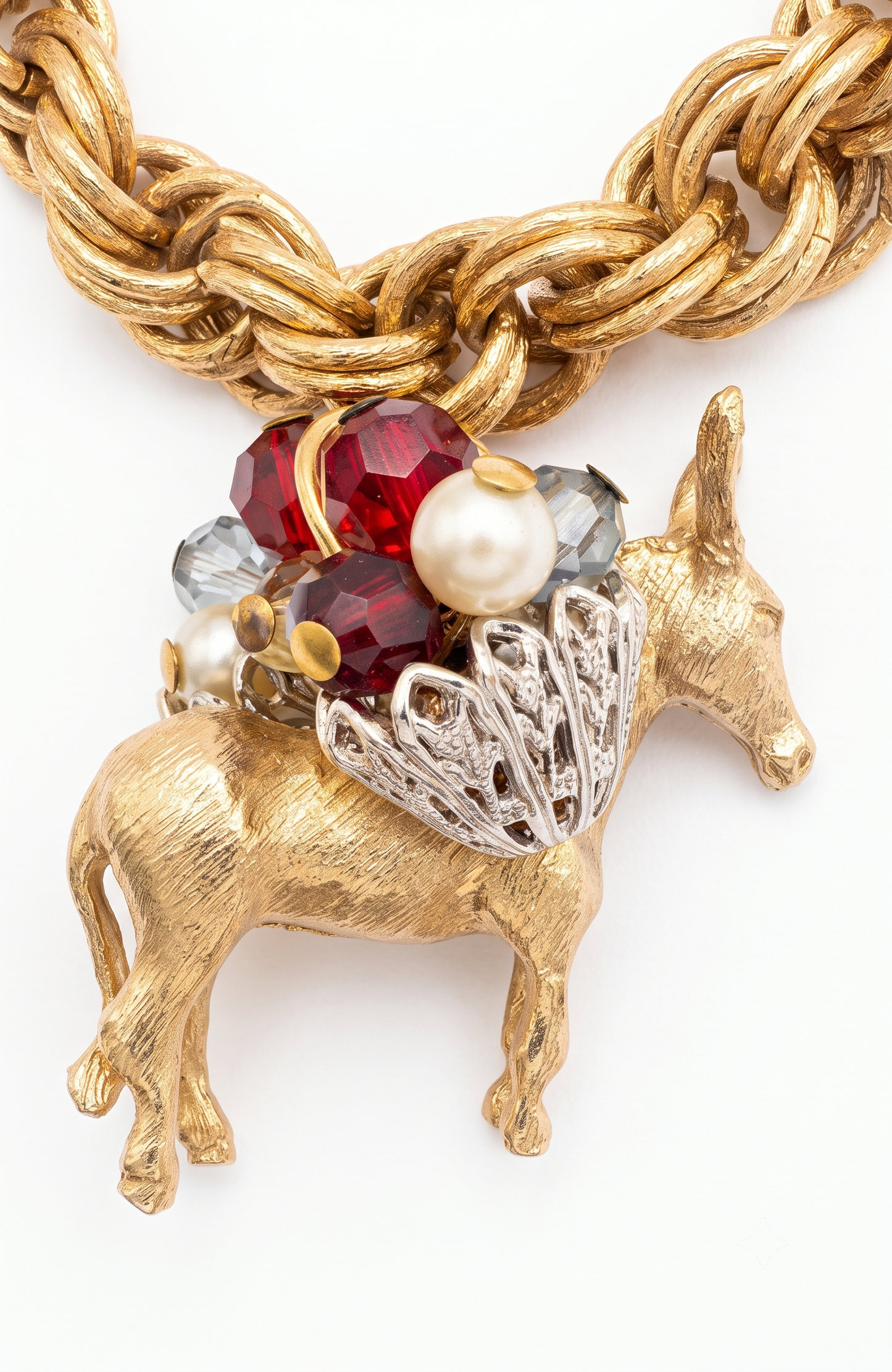 Vintage 1960s rare NAPIER donkey charm bracelet