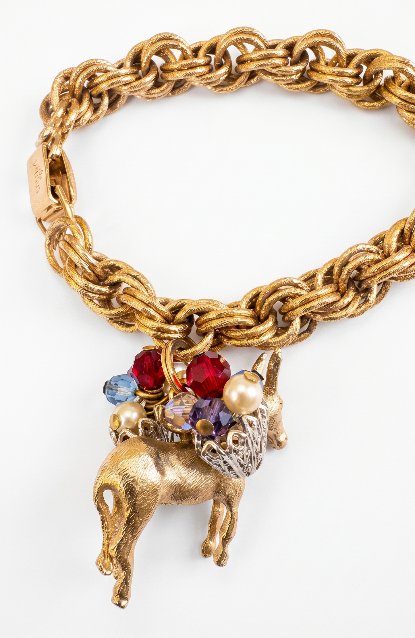 Vintage 1960s rare NAPIER donkey charm bracelet